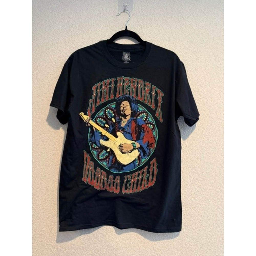 Jimi Hendrix Voodoo Child Graphic‎ T-Shirt Mens Medium Black Purple Haze sz M